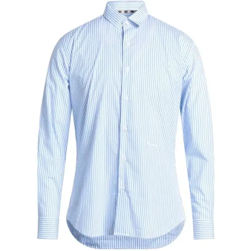 Elegantes Hellblau Gestreiftes Baumwollhemd - Aquascutum - Modalova