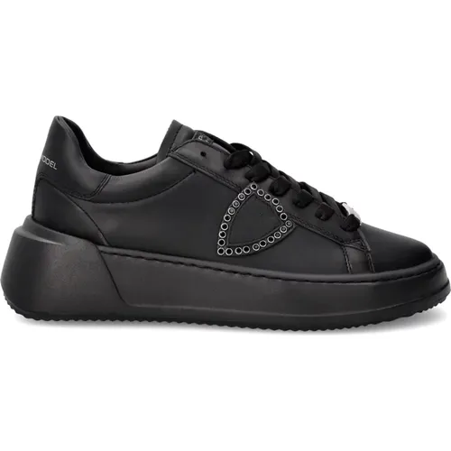 Sneakers Tres Temple Tennis Frauen, Schwarz , Damen, Größe: 38 EU - Philippe Model - Modalova