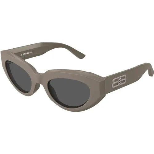 Mud Brown/Grey Sonnenbrille , Damen, Größe: 52 MM - Balenciaga - Modalova