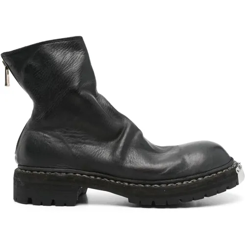 Schwarzer Big Daddy Stiefel mit Rückenreißverschluss - Guidi - Modalova