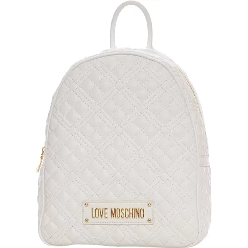 Quilted Rucksack with Logo Detail , female, Sizes: ONE SIZE - Love Moschino - Modalova