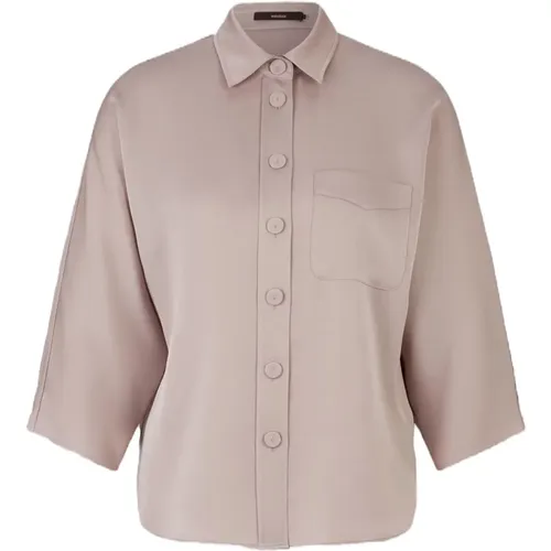 Crêpe-Bluse mit Hemdkragen , Damen, Größe: XL - Windsor - Modalova