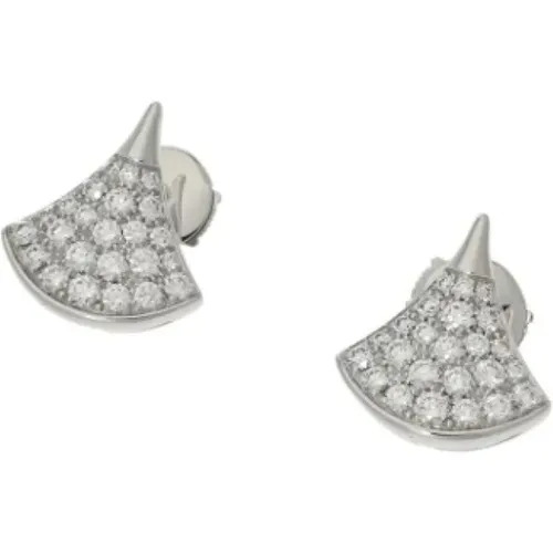 Pre-owned White Gold earrings , female, Sizes: ONE SIZE - Bvlgari Vintage - Modalova