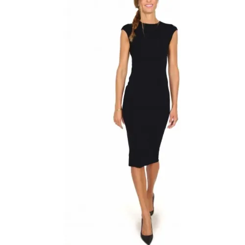 Jersey Cut-Out Back Midi Dress , female, Sizes: S - Elisabetta Franchi - Modalova