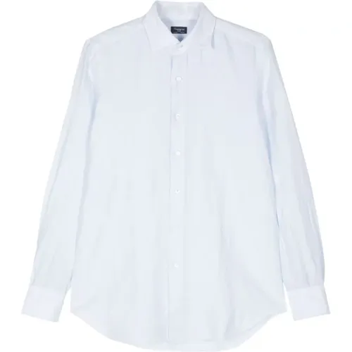 Light Blue Linen-Cotton Blend Shirt , male, Sizes: L, M, S, XL - Finamore - Modalova