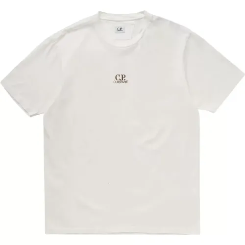 Bedrucktes T-Shirt in Jersey Bianca , Herren, Größe: XL - C.P. Company - Modalova