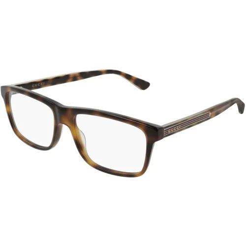 Gg0384O Havana Transparent Glasses , unisex, Sizes: 55 MM - Gucci - Modalova