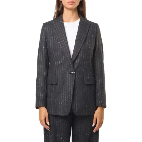 Pailletten Blazer Anthrazit , Damen, Größe: M - Herno - Modalova