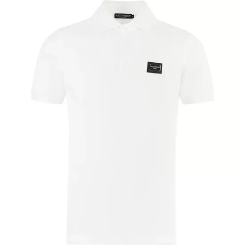 Polo-Shirt mit Logo-Patch , Herren, Größe: M - Dolce & Gabbana - Modalova