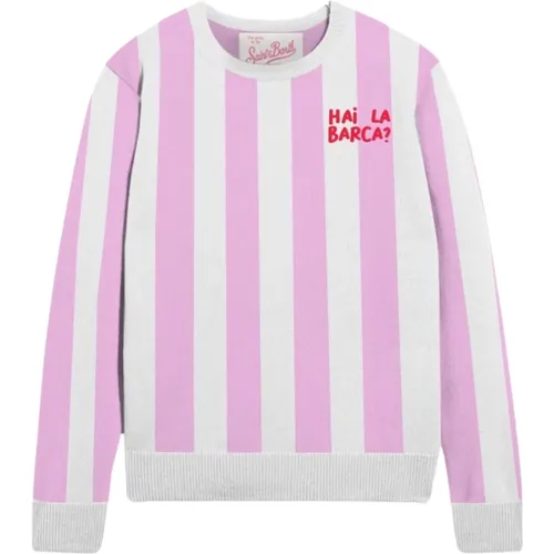 Striped Cotton Crew Neck Sweater , female, Sizes: L - MC2 Saint Barth - Modalova