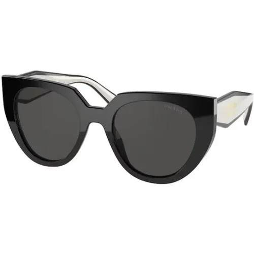 Schwarze Sonnenbrille mit Stil 09Q5S0 , unisex, Größe: 52 MM - Prada - Modalova