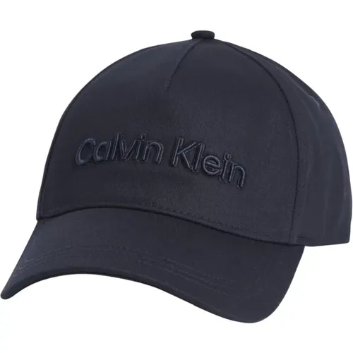 Blaue bestickte Kappe für Männer , Herren, Größe: ONE Size - Calvin Klein - Modalova