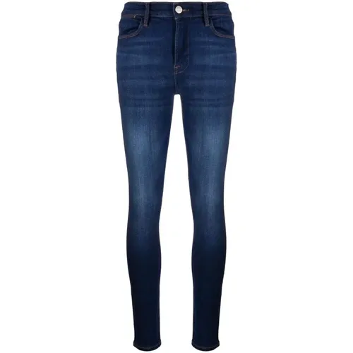 Indigo Skinny Jeans mit hoher Taille , Damen, Größe: W27 - Frame - Modalova