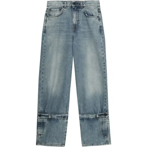 Pulverblauer Boyfit Denim Jeans , Damen, Größe: W26 - Haikure - Modalova