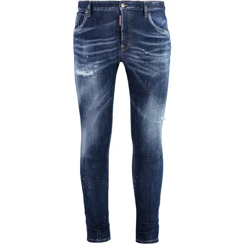 Distressed Skater Skinny Jeans mit Paint Splatters , Herren, Größe: 2XL - Dsquared2 - Modalova