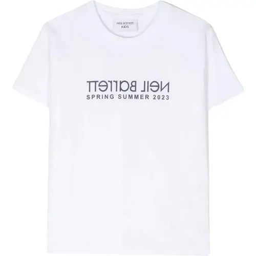 Weißes Kinder T-Shirt mit Logo-Print - Neil Barrett - Modalova
