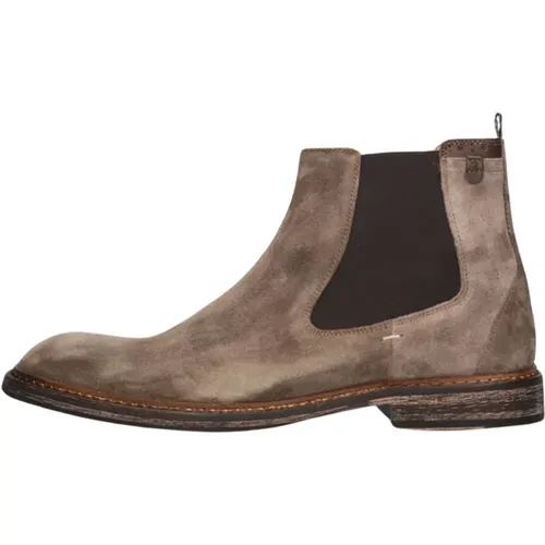 Taupe Chelsea Boot mit Einzigartigem Design , Herren, Größe: 44 2/3 EU - Floris van Bommel - Modalova