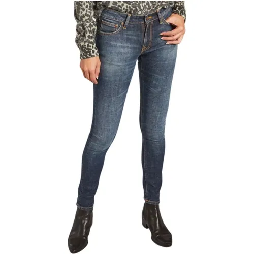 Dunkelblaue Slim Fit Skinny Jeans , Damen, Größe: W24 - Nudie Jeans - Modalova