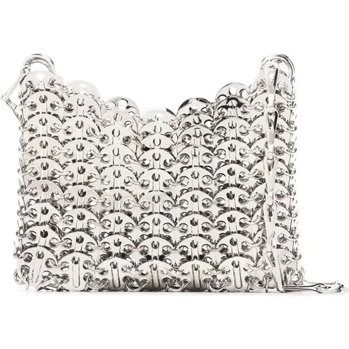 Silver Iconic 1969 Nano Bag , female, Sizes: ONE SIZE - Paco Rabanne - Modalova