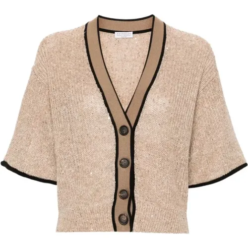 Camel Knit Sweater , female, Sizes: M - BRUNELLO CUCINELLI - Modalova