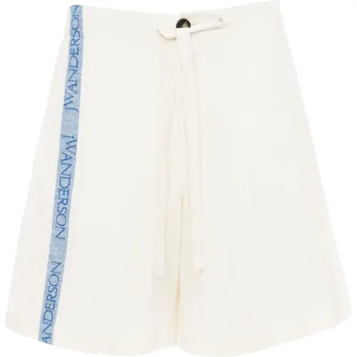 Logo-Tape Detailing Cotton/Linen Shorts , female, Sizes: S - JW Anderson - Modalova