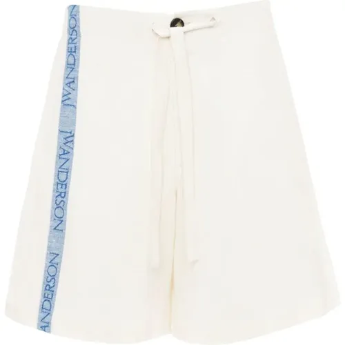 Logo-Tape Detailing Cotton/Linen Shorts , female, Sizes: S, XS - JW Anderson - Modalova