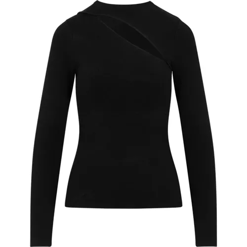 Schwarzes Asymmetrisches Top mit Ausschnitt , Damen, Größe: XS - Victoria Beckham - Modalova