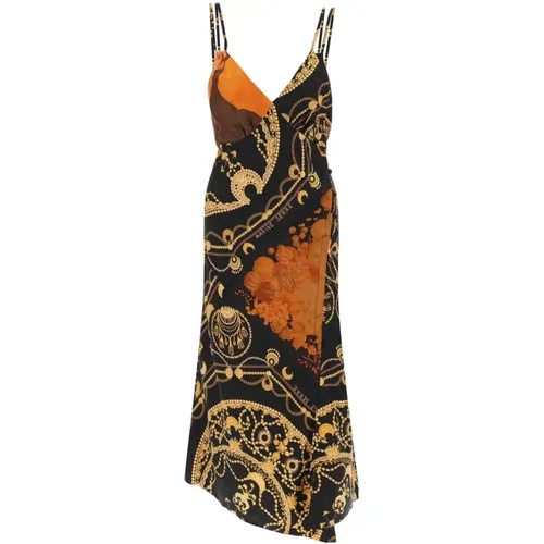 Printed Silk Midi Dress , female, Sizes: M, XS, S - Marine Serre - Modalova