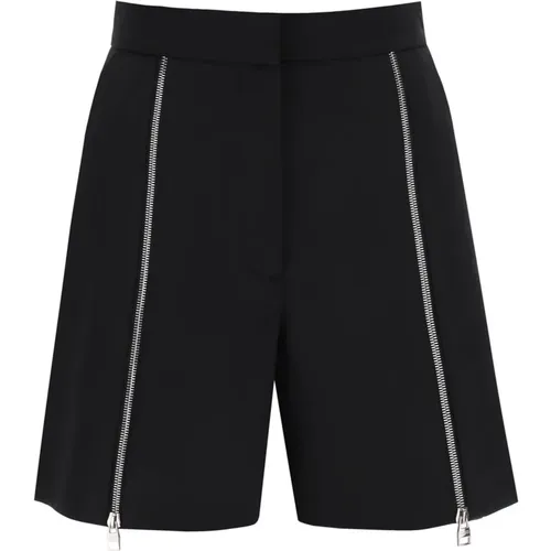 Weite Wollshorts mit Reißverschlüssen , Damen, Größe: S - alexander mcqueen - Modalova