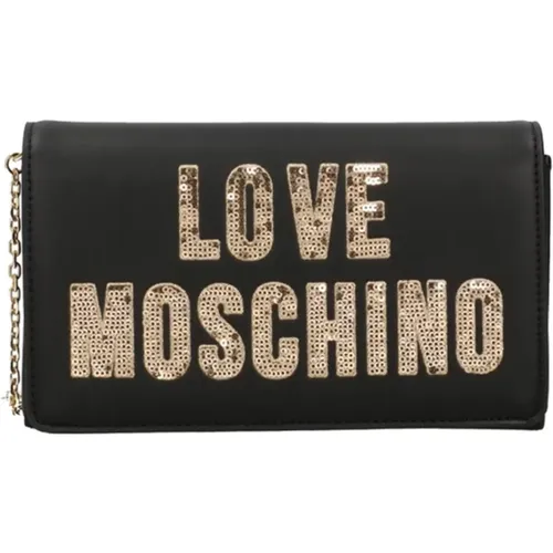 Schwarze Geldbörse für Frauen , Damen, Größe: ONE Size - Moschino - Modalova