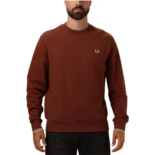 Herren Crew Neck Sweatshirt Rost,Herren Crew Neck Sweatshirt in Grau - Fred Perry - Modalova