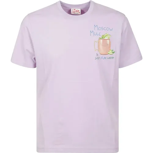Lilac Moscow Mule Cocktail Cotton T-Shirt , male, Sizes: XL, L, M, S - MC2 Saint Barth - Modalova