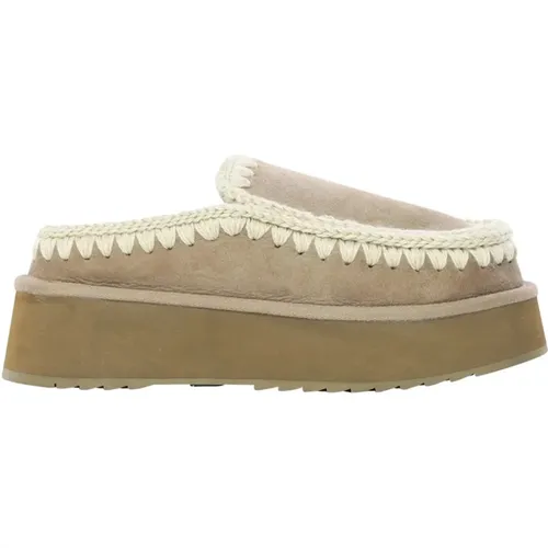 Eskimo Platform Suede Sabot , female, Sizes: 4 UK, 7 UK, 5 UK - Mou - Modalova