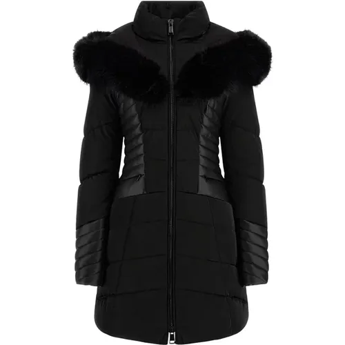 Schwarze Modische Steppjacke , Damen, Größe: S - Guess - Modalova