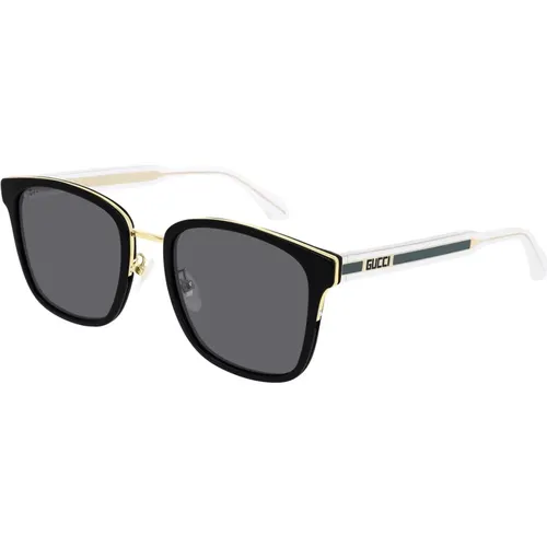 Black Green/Grey Sunglasses , male, Sizes: 55 MM - Gucci - Modalova