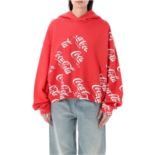 Erl, Hoodies Red, Damen, Größe: L - ERL - Modalova