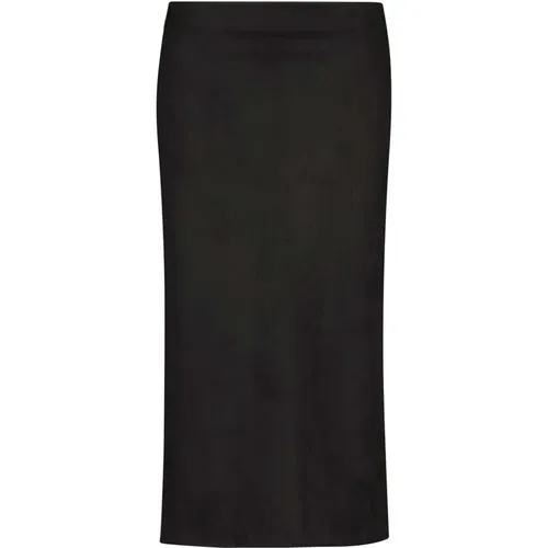 Elegant Midi Skirt with Slit and Decorative Seams , female, Sizes: W27, W26 - drykorn - Modalova