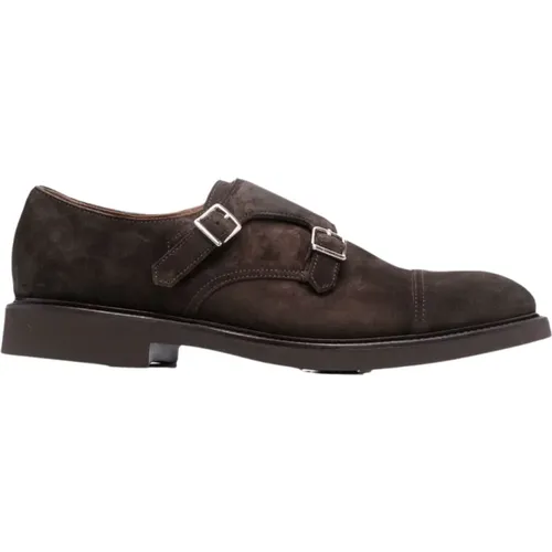 Suede Double Buckle Monk Shoes , male, Sizes: 12 UK - Doucal's - Modalova