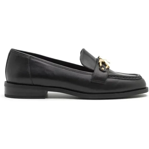 Tiegan Loafers - Schwarzes Leder , Damen, Größe: 38 1/2 EU - Michael Kors - Modalova