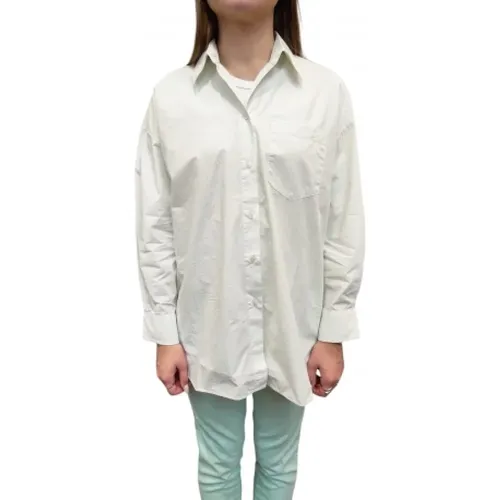Oversized Einfarbiges Aqua Baumwollhemd Lauren , Damen, Größe: 2XS - Mason's - Modalova