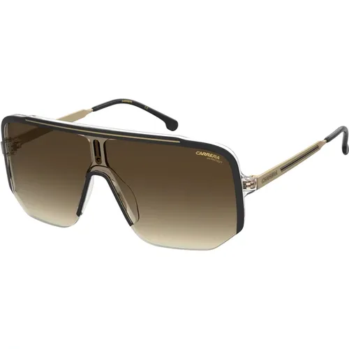 Schwarze Gold/Braune Getönte Sonnenbrille , unisex, Größe: ONE Size - Carrera - Modalova