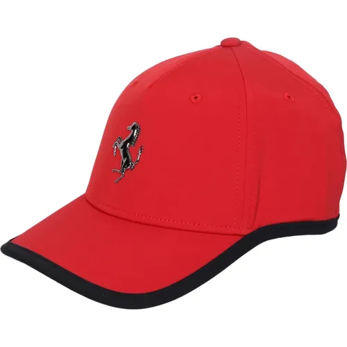 Logo-Plaque Baseballkappe, Schwarz/Rot , Herren, Größe: ONE Size - Ferrari - Modalova