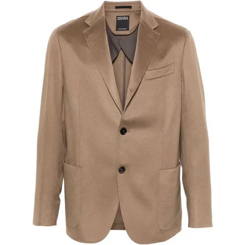 Luxuriöse Cashmere Jacke mit Baumwollfutter - Ermenegildo Zegna - Modalova