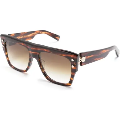 Havana Optical Frame , unisex, Sizes: 56 MM - Balmain - Modalova