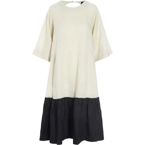 Airy Linen Dress Ivory/Black , female, Sizes: L, M, S - Bitte Kai Rand - Modalova