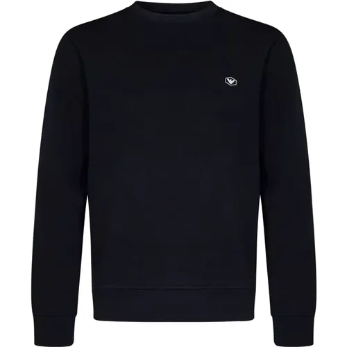 Sweater with Micro Logo Patch , male, Sizes: M - Emporio Armani - Modalova