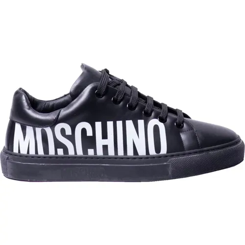 Logo Print Leather Sneakers , female, Sizes: 7 UK, 6 UK, 5 UK - Moschino - Modalova