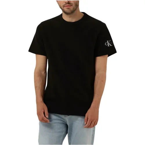 Herren Badge Waffle Tee , Herren, Größe: S - Calvin Klein - Modalova