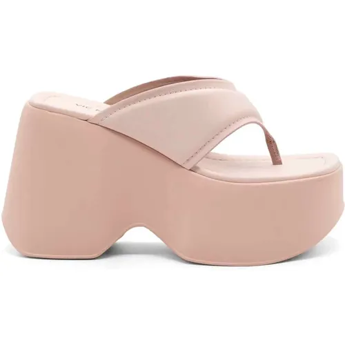 Weiche Nappa-Leder Flip-Flops in Rosa , Damen, Größe: 39 EU - Vic Matié - Modalova