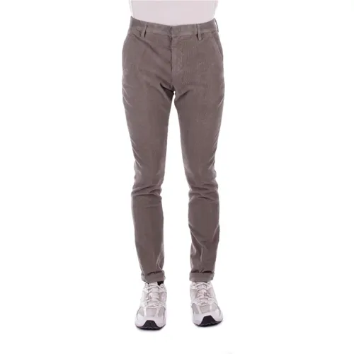 Slim Fit Taubengraue Hose , Herren, Größe: W32 - Dondup - Modalova